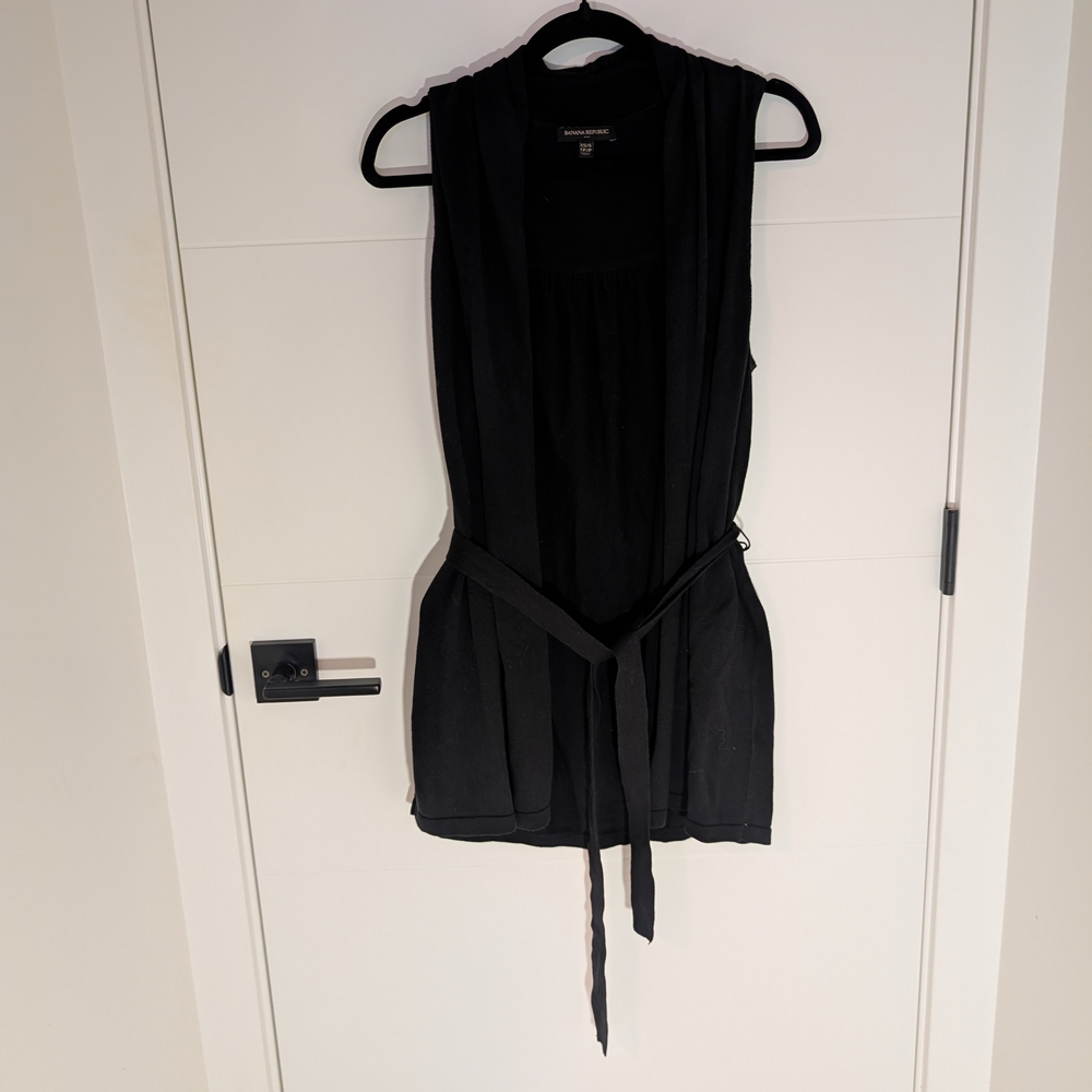 Banana Republic Drapey Belted Longline Vest XS